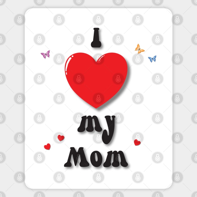 I love my mom heart doodle hand drawn design Magnet by The Creative Clownfish